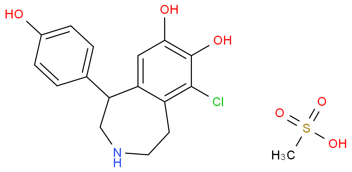 9-chloro-5-(4-hydroxyphenyl)-2,3,4,5-tetrahydro-1H-3-benzazepine-7,8-diol;methanesulfonic acid