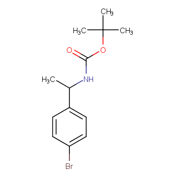 [(1R)-1-(4-溴苯基)乙基]氨基甲酸叔丁酯化学结构式