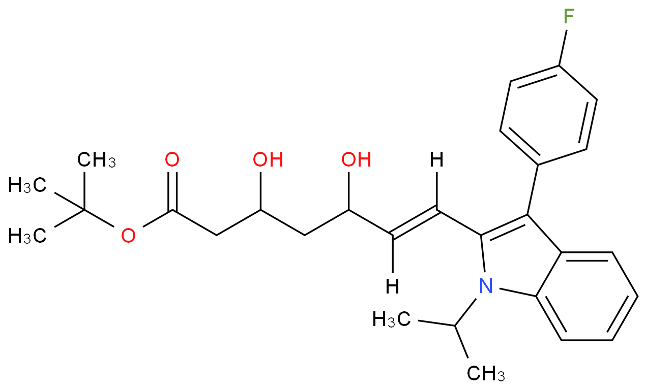 tert-Butyl(E)-3,5-dihydroxy-7-[3'-(4''-fluorophenyl)-1'-methylethyl-indol-2'-yl]-6-heptenoate  