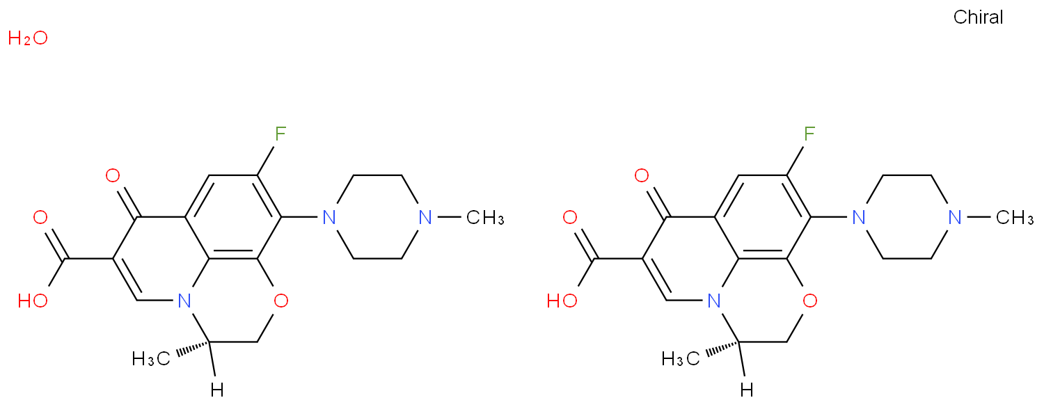 左氧氟沙星半水合物化学结构式