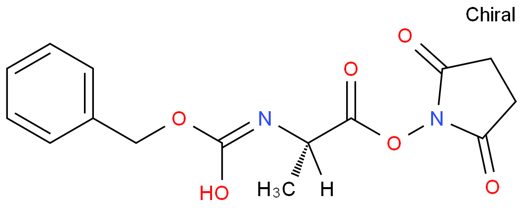 N-苄氧羰基-L-丙氨酸 N-羟基琥珀酰亚胺酯化学结构式