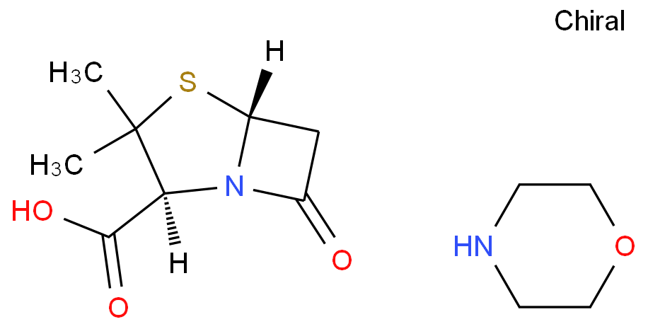 morpholinium (2S-cis)-3,3-dimethyl-7-oxo-4-thia-1-azabicyclo[3.2.0]heptane-2-carboxylate