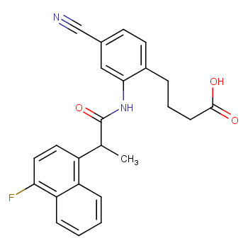 4-氰基-2-[[2-(4-氟-1-萘基)-1-氧代丙基]氨基]苯基丁酸 CAS号:402473-54-5科研及生产专用 高校及研究所支持货到付款