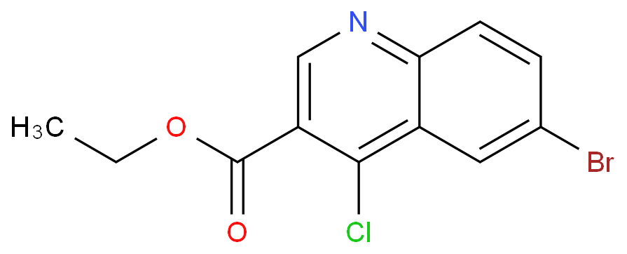 6-溴-4-氯-3-喹啉羧酸乙酯化学结构式