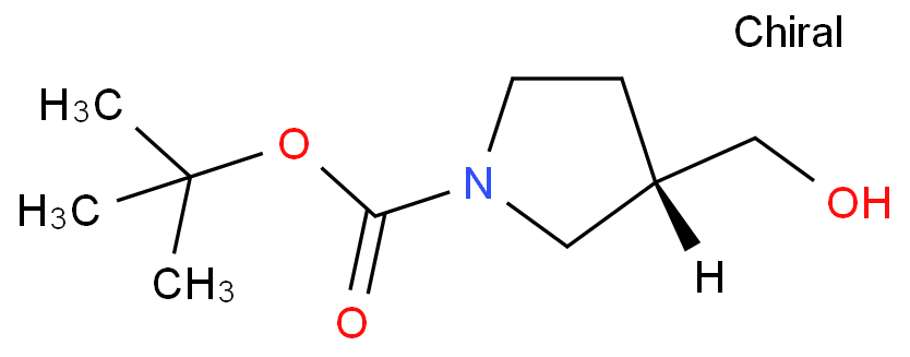 (S)-1-Boc-3-羟甲基吡咯烷化学结构式