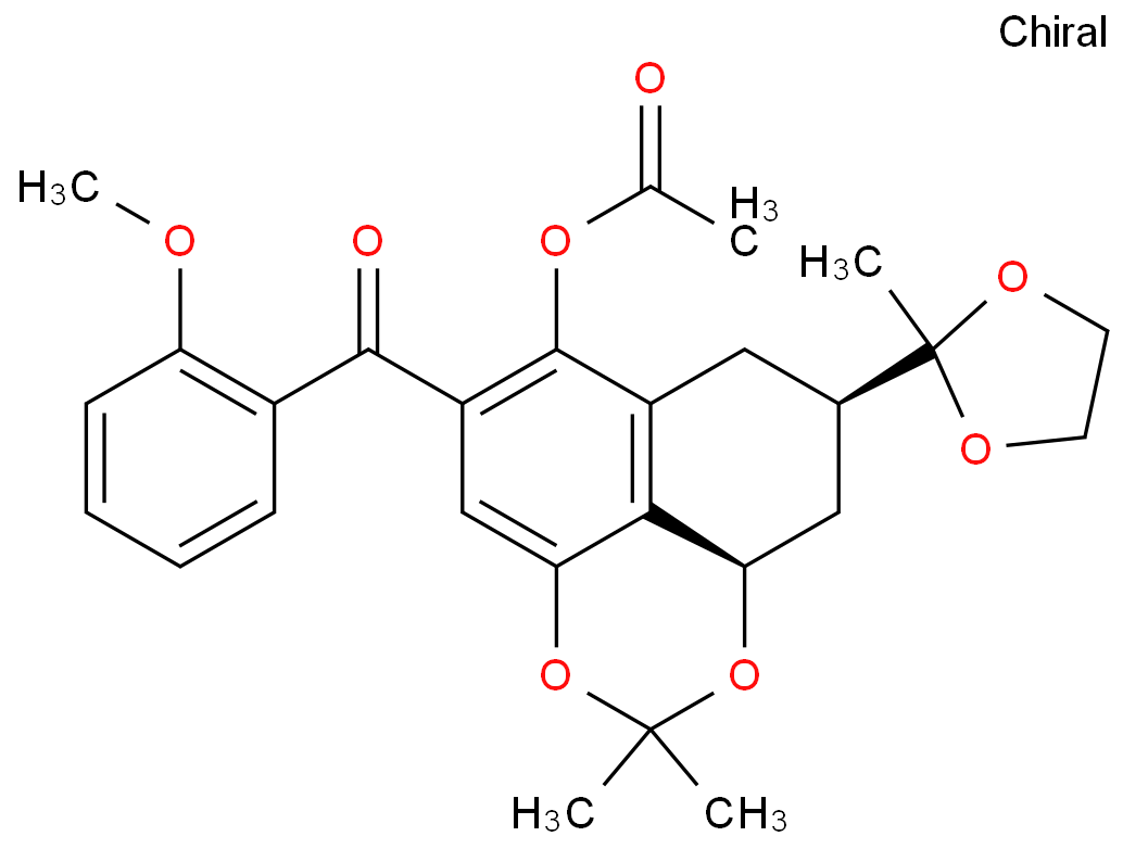 ethylene-glycol-ketal-of-cis-3-acetyl-5-acetoxy-6-o-methoxybenzoyl-1