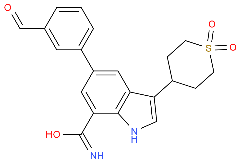 3-1-1-dioxo-4-thianyl-5-3-formylphenyl-1h-indole-7-carboxamide