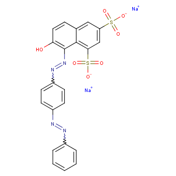 1,3-Naphthalenedisulfonicacid, 7-hydroxy-8-[2-[4-(2-phenyldiazenyl)phenyl]diazenyl]-, sodium salt (1:2)  