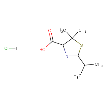 4-Thiazolidinecarboxylicacid, 5,5-dimethyl-2-(1-methylethyl)-, hydrochloride (1:1)  