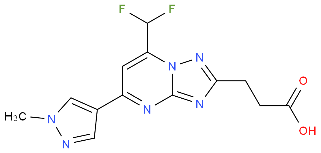 3-[7-(Difluoromethyl)-5-(1-methylpyrazol-4-yl)-[1,2,4]triazolo[1,5-a]pyrimidin-2-yl]propanoic acid