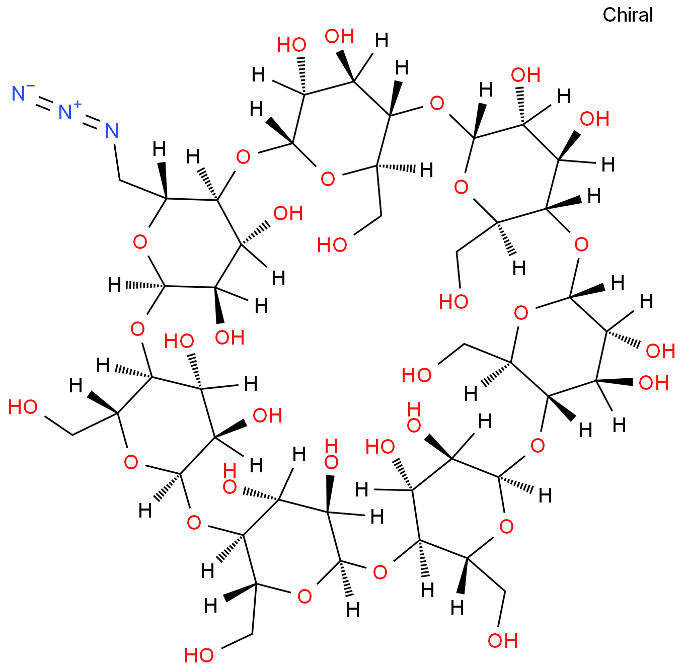 单-6-O-(叠氮基)-Β-环糊精/98169-85-8化学结构式