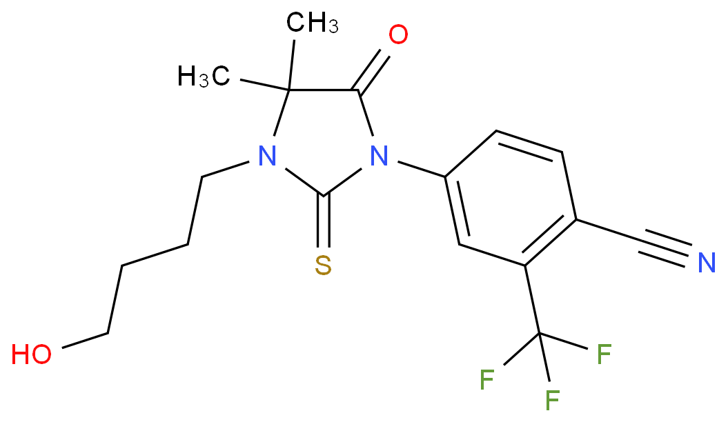 4-[2-硫代-3-(4-羟丁基)-4,4-二甲基-5-氧代咪唑烷-1-基]-2-三氟甲基苯腈/155180-53-3