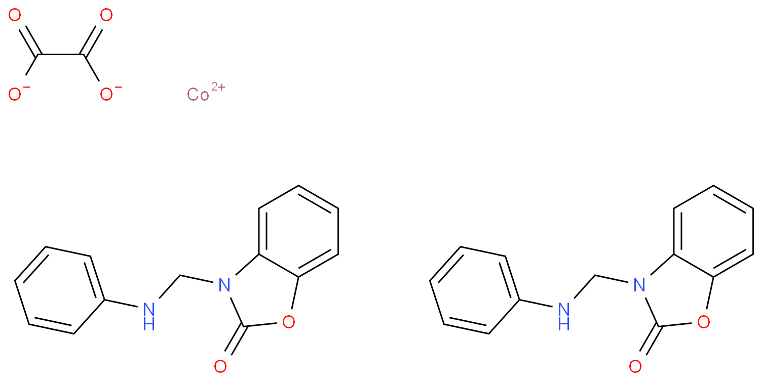 Cobalt,[ethanedioato(2-)-O,O']bis[3-[(phenylamino)methyl]-2(3H)-benzoxazolone-NN3,O2]-(9CI) structural formula image