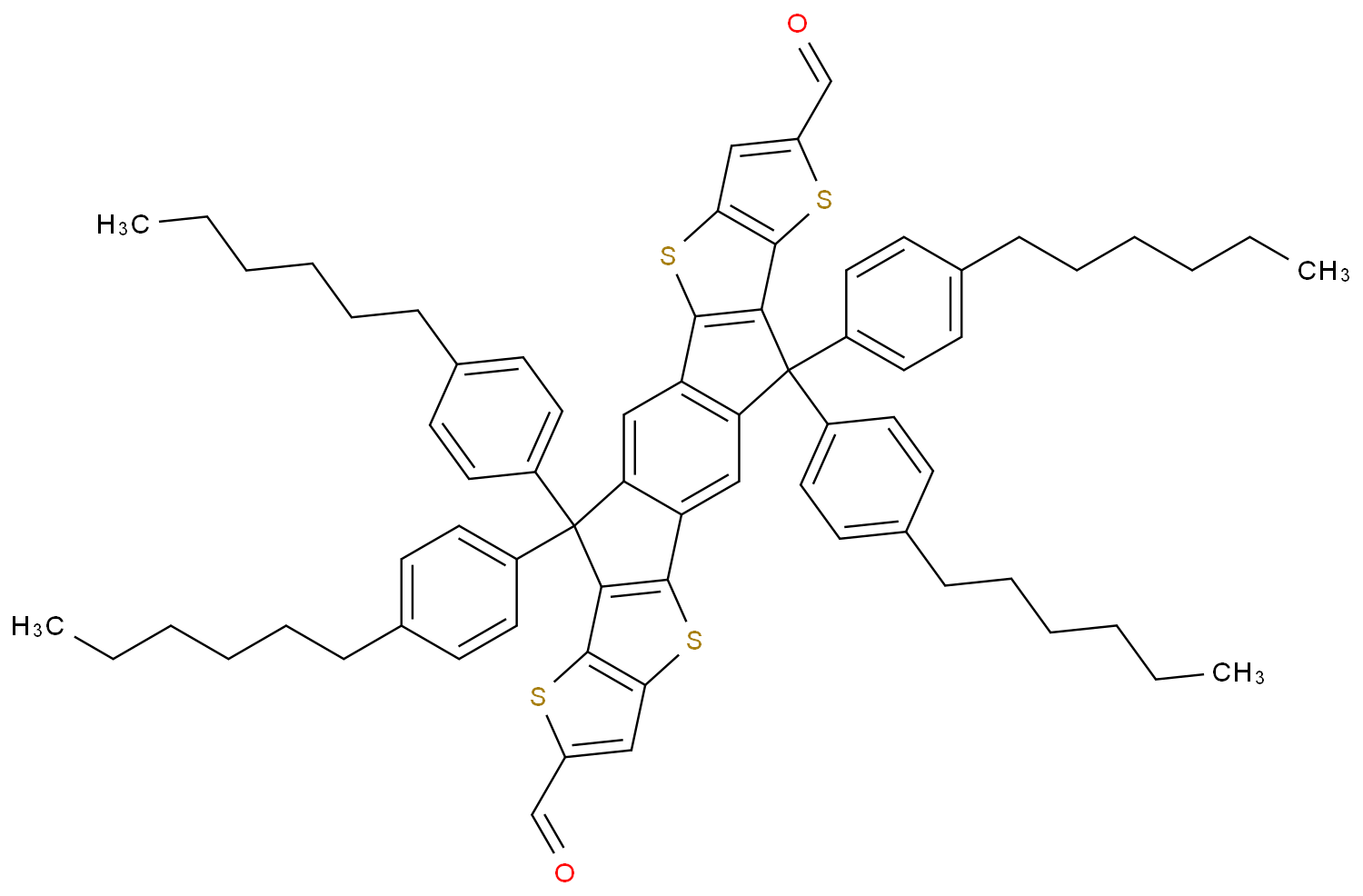 Dithieno[2,3-d:2',3'-d']-s-indaceno[1,2-b:5,6-b']dithiophene-2,8-dicarboxaldehyde, 6,6,12,12-tetrakis(4-hexylphenyl)-6,12-dihydro