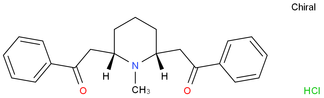 cis-2,2'-(1-methylpiperidine-2,6-diyl)bis[1-phenylethan-1-one] hydrochloride