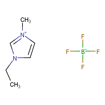 1-乙基-3-甲基咪唑四氟硼酸盐化学结构式