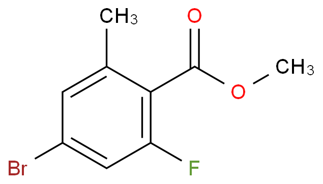 4-溴-2-氟-6-甲基苯甲酸甲酯化学结构式