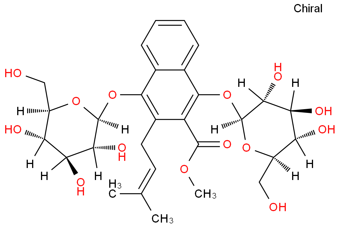 1,4-二羟基-3-异戊烯基-2-萘酸甲酯双葡萄糖苷