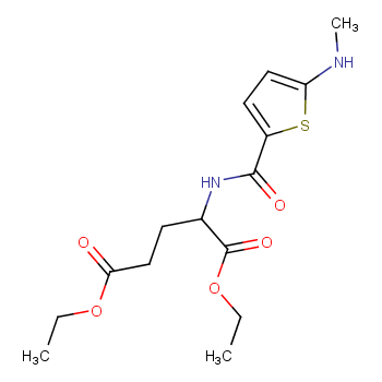 N-(5-甲氨基-2-噻吩甲酰基)-L-谷氨酸二乙酯 CAS号:112889-02-8科研及生产专用 高校及研究所支持货到付款