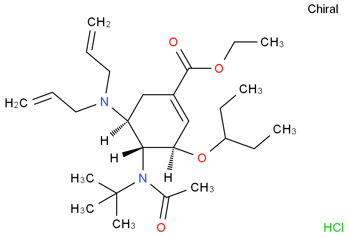 ethyl (3R,4R,5S)-4-[acetyl(tert-butyl)amino]-5-[bis(prop-2-enyl)amino]-3-pentan-3-yloxycyclohexene-1-carboxylate;hydrochloride