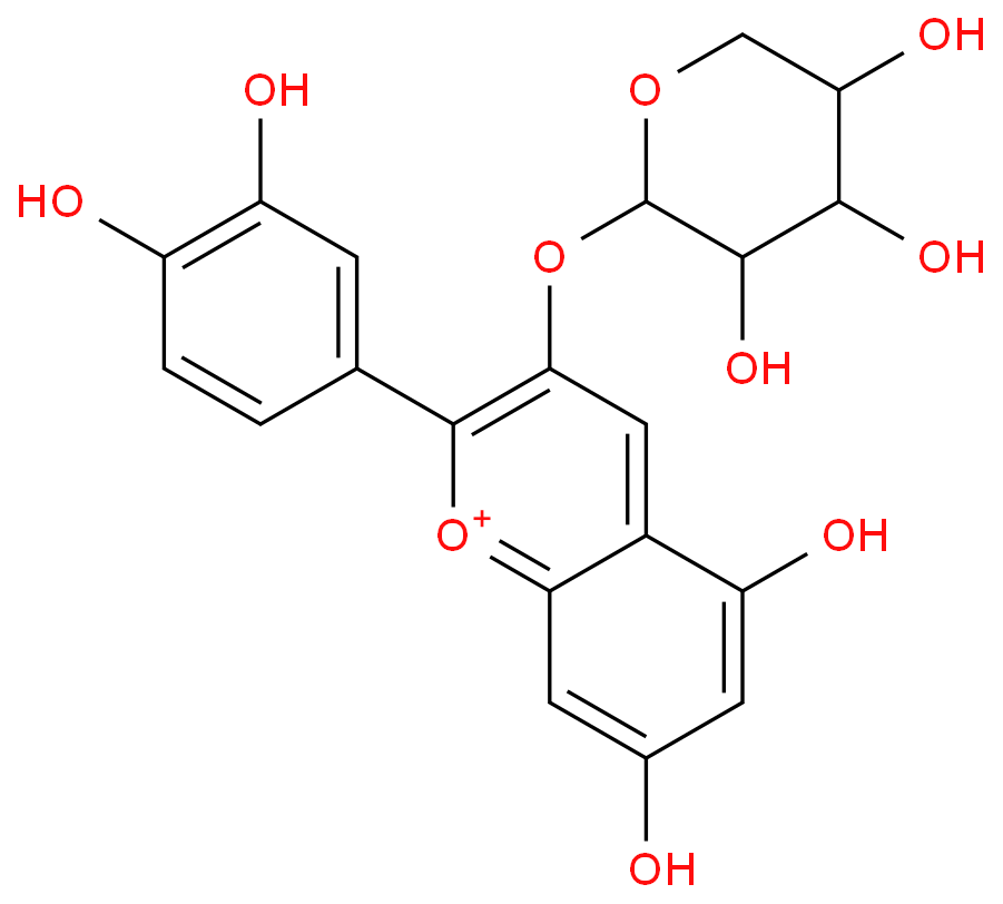 矢车菊素-3-阿拉伯糖苷 产品图片