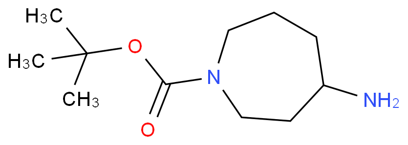 4-氨基氮杂环庚烷-1-羧酸叔丁酯化学结构式