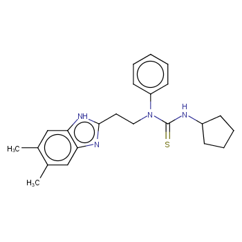 Thiourea, N-cyclopentyl-N-[2-(5,6-dimethyl-1H-benzimidazol-2-yl)ethyl]-N-phenyl- (9CI)