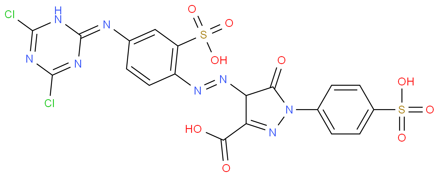 1H-Pyrazole-3-carboxylicacid,4-[2-[4-[(4,6-dichloro-1,3,5-triazin-2-yl)amino]-2-sulfophenyl]diazenyl]-4,5-dihydro-5-oxo-1-(4-sulfophenyl)-  