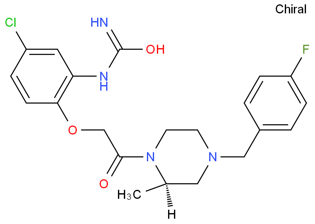 Urea, N-[5-chloro-2-[2-[(2R)-4-[(4-fluorophenyl)Methyl]-2-Methyl-1-piperazinyl]-2-oxoethoxy]phenyl]- structure