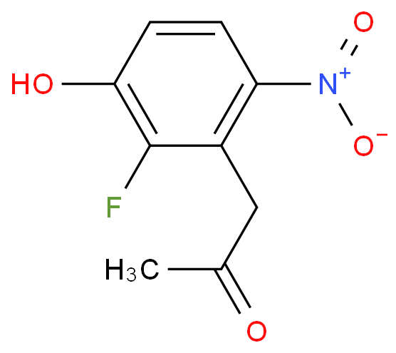 1-(2-氟-3-羟基-6-硝基苯基)丙烷-2-酮化学结构式