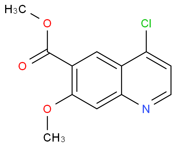 4-氯-7-甲氧基喹啉-6-羧酸甲酯化学结构式