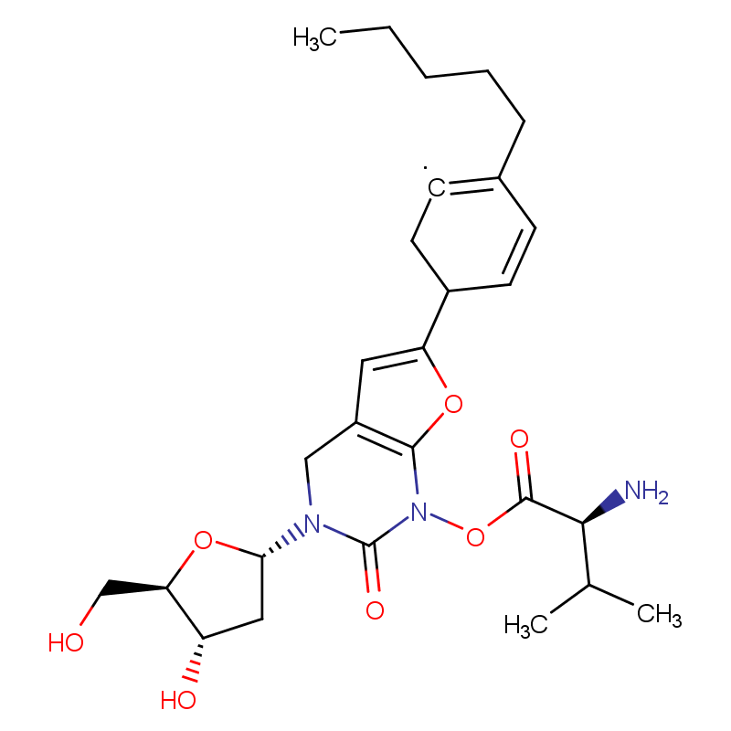 L-Valine 5'-ester with 3-(2-deoxy-beta-D-erythro-pentofuranosyl)-6-(4-pentylphenyl)furo[2,3-d]pyrimidin-2(3H)-one