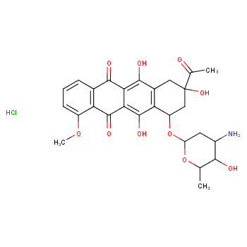 盐酸柔红霉素化学结构式