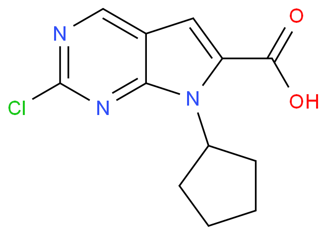 2-chloro-7-cyclopentyl-7H-pyrrolo[2,3-d]pyrimidine-6-carboxylic acid