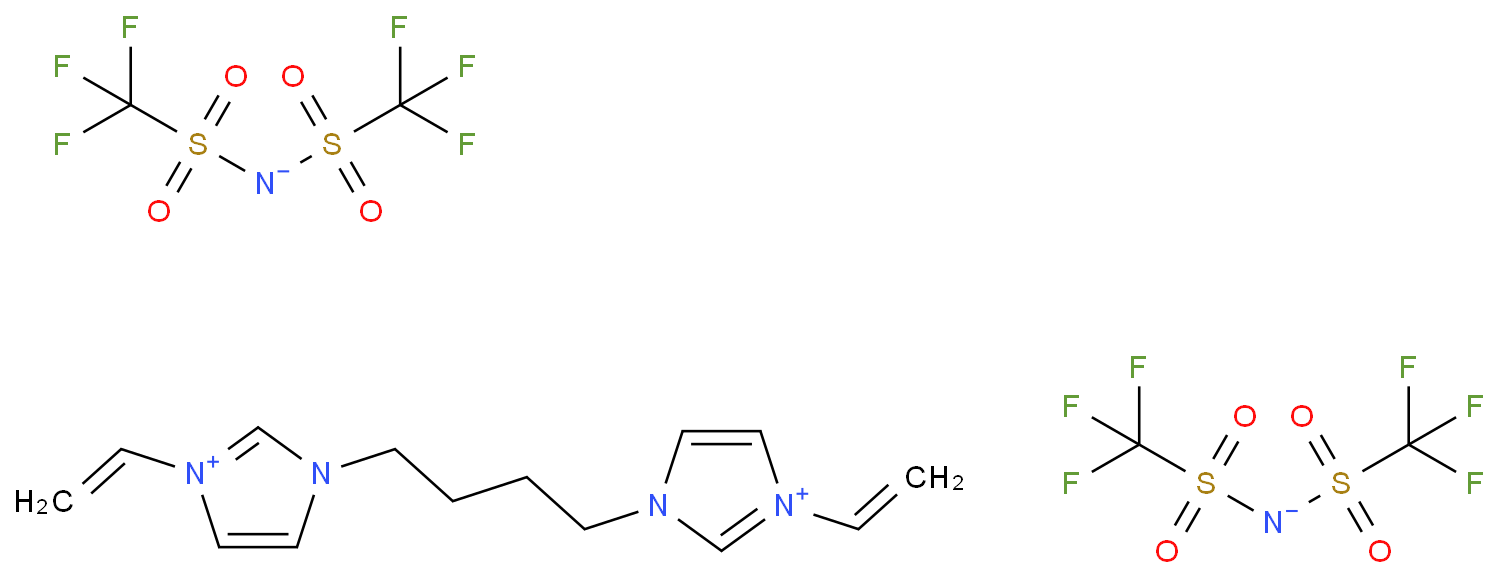 3,3'-(丁烷-1,4-二基)双(1-乙烯基-3-咪唑鎓)双(三氟甲磺酰)亚胺 CAS号:1312310-16-9科研及生产专用 高校及研究所支持货到付款