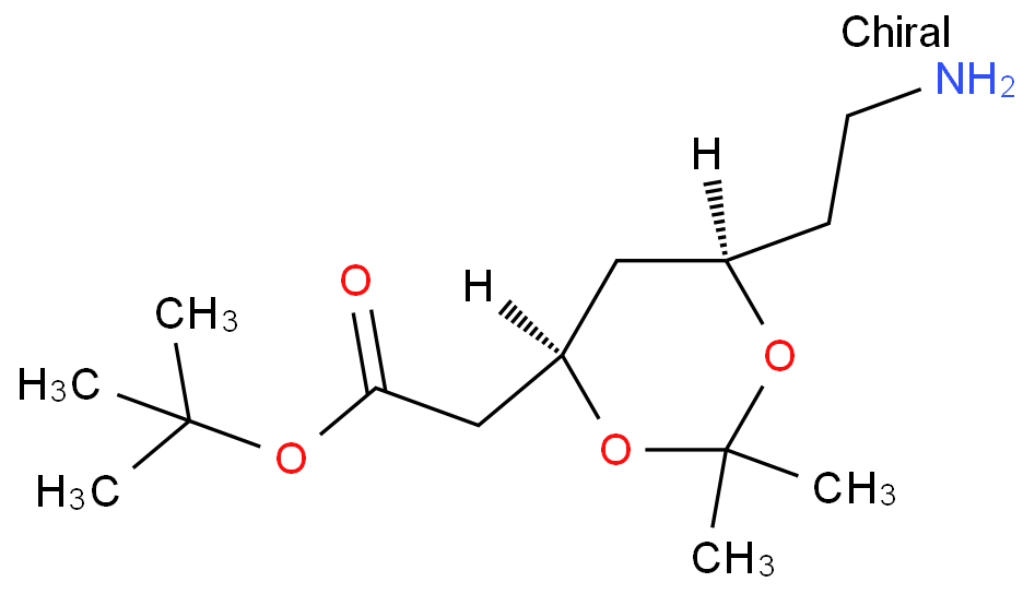 (4R,6R)-tert-Butyl-6-(2-aminoethyl)-2,2-dimethyl-1,3-dioxane-4-acetate structure