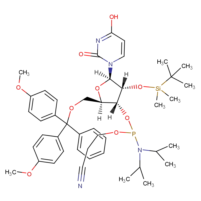 (2R,3R,4R,5R)-2-((双(4-甲氧基苯基)(苯基)甲氧基)甲基)-4-((叔丁基二甲基甲硅烷基)氧基)-5-(2,4-二氧代-3,4-二氢嘧啶-1(2H)-基)四氢呋喃-3-基(2-氰基乙基)二异丙基亚磷酰胺