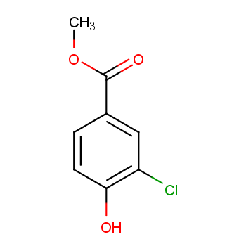 3-氯-4-羟基苯甲酸甲酯化学结构式