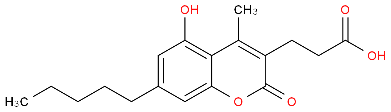 2H-1-Benzopyran-3-propanoicacid, 5-hydroxy-4-methyl-2-oxo-7-pentyl-