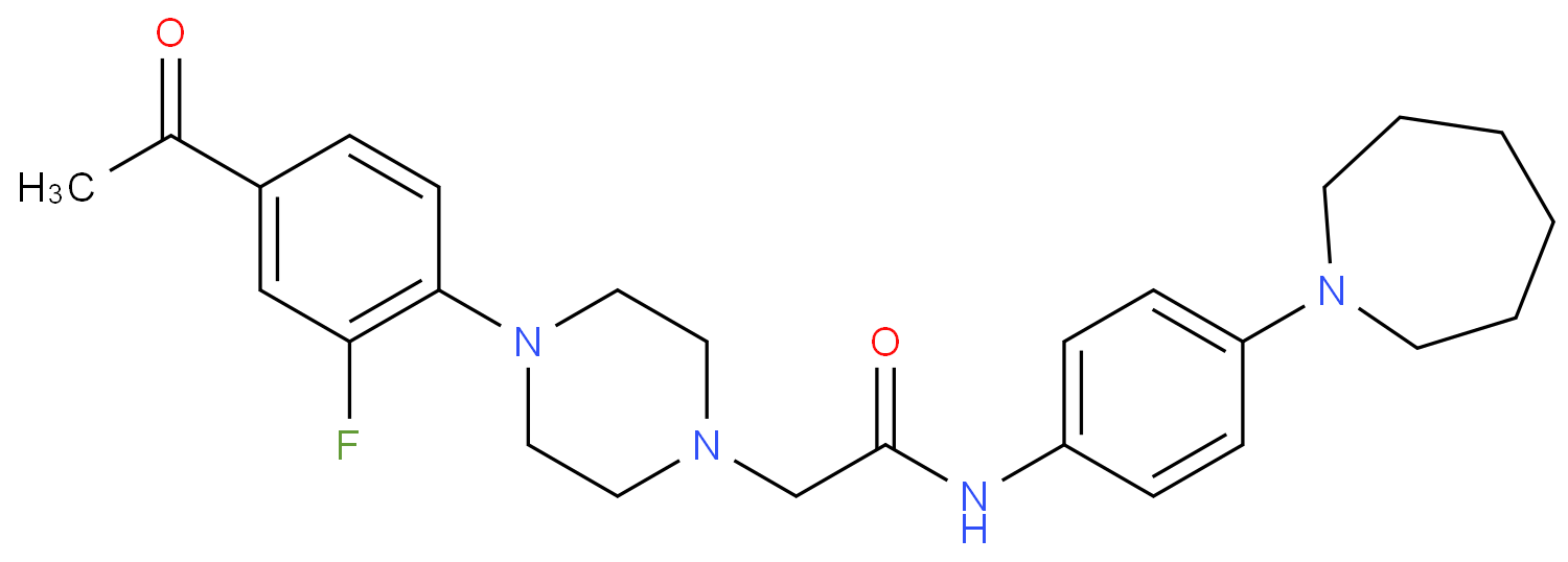 2-[4-(4-acetyl-2-fluorophenyl)-1-piperazinyl]-N-[4-(1-azepanyl)phenyl]acetamide