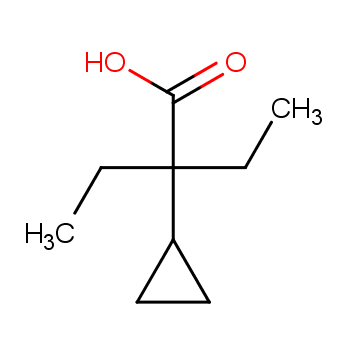 2-Cyclopropyl-2-ethylbutanoic acid structure