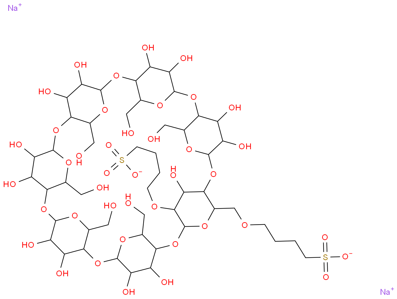 磺丁醚-beta-环糊精化学结构式