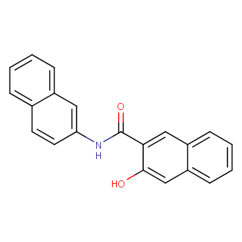 N-2-萘基-3-羟基-2-萘甲酰胺化学结构式
