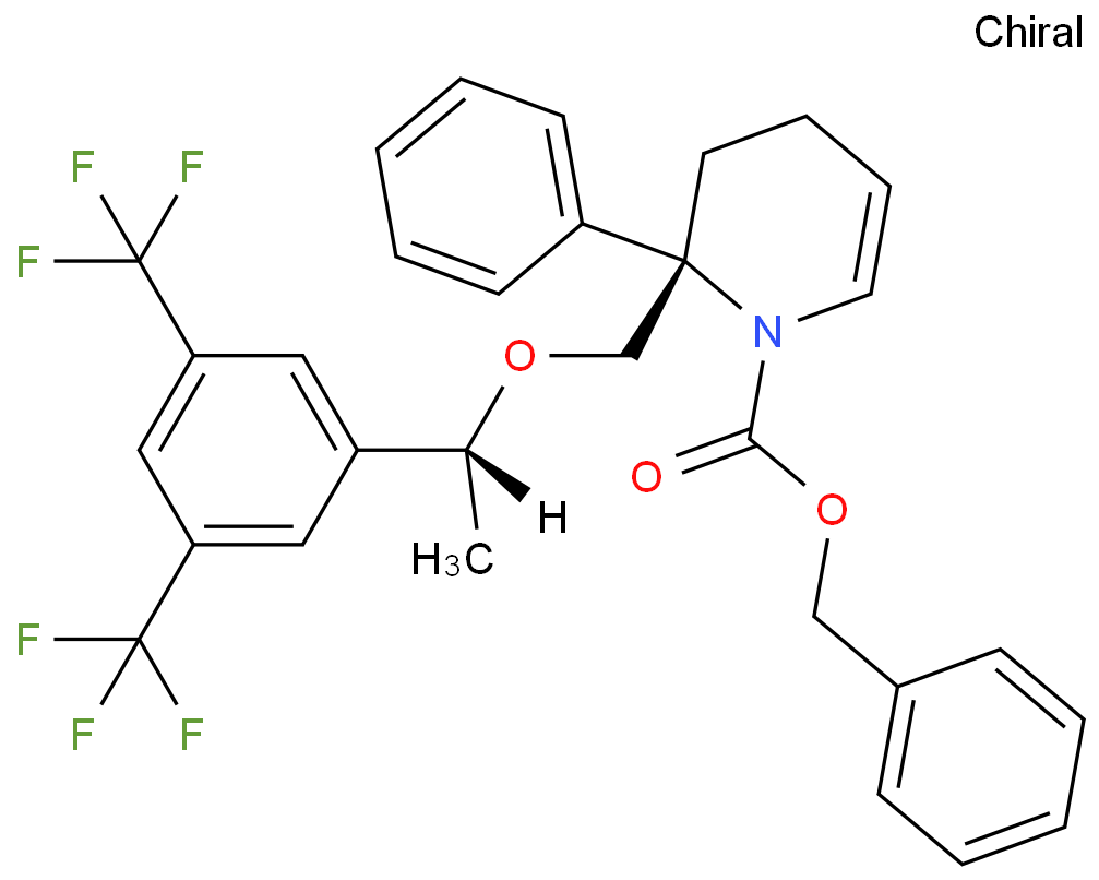 benzyl?(2S)-2-({(1-R)-1-[3,5-bis(trifluoromethyl)phenyl]ethoxy}methyl)-2-phenyl-3,4-dihydropyridine-1(2H)-carboxylate