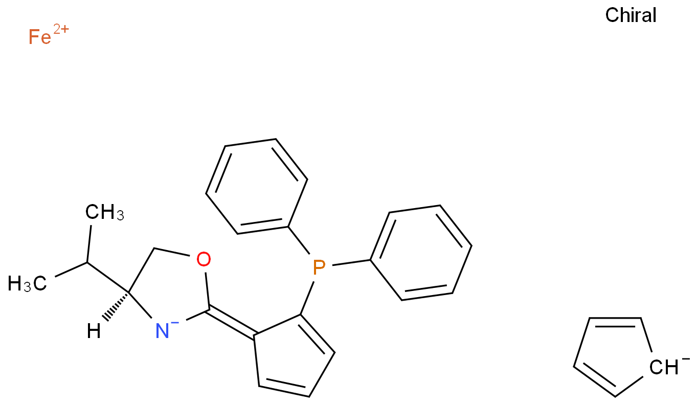 (S)-1-(二苯基磷酸)-2-[(S)-4-异丙基恶唑啉-2-基]二茂铁化学结构式