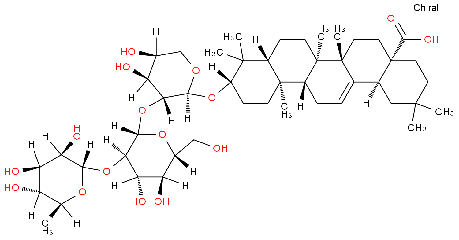 10-[3-[4,5-dihydroxy-6-(hydroxymethyl)-3-(3,4,5-trihydroxy-6-methyloxan-2-yl)oxyoxan-2-yl]oxy-4,5-dihydroxyoxan-2-yl]oxy-2,2,6a,6b,9,9,12a-heptamethyl-1,3,4,5,6,6a,7,8,8a,10,11,12,13,14b-tetradecahydropicene-4a-carboxylic acid