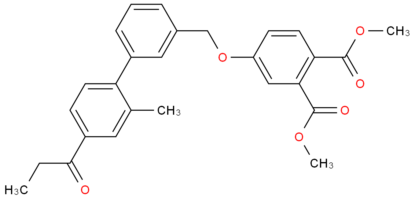 4-[[3-[2-methyl-4-(1-oxopropyl)phenyl]phenyl]methoxy]benzene-1,2-dicarboxylic acid dimethyl ester