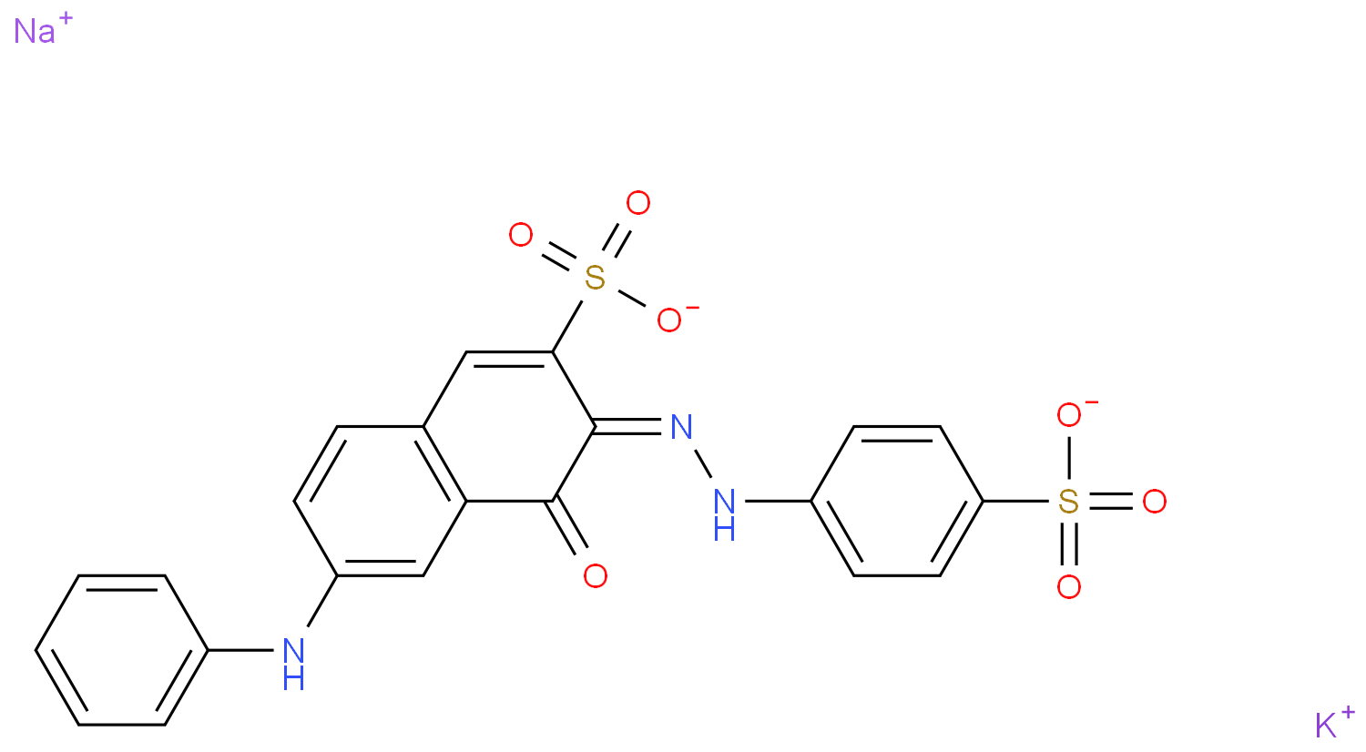 6-anilino-4-hydroxy-3-[(4-sulphophenyl)azo]naphthalene-2-sulphonic acid, potassium sodium salt