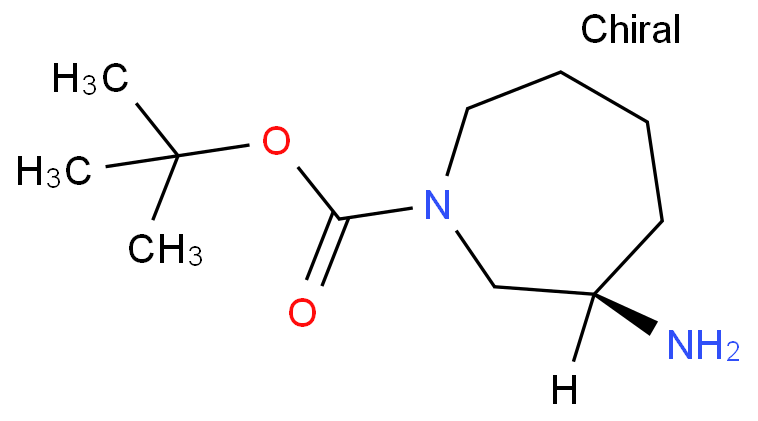 (3R)-3-氨基六氢-1H-氮杂卓-1-羧酸叔丁酯化学结构式