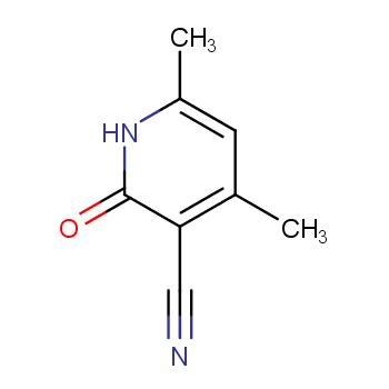 2-氧代-4,6-二甲基-1,2-二氢吡啶-3-甲腈化学结构式